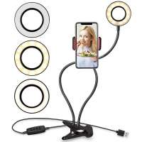 Hot Sale 3.5inch USB LED Selfie Ring Light with Cell Phone Clip Holder Stand for Live Stream Makeup Lazy Bracket Desk Phone